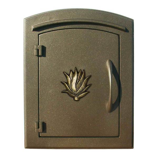 Qualarc Column Mount Mailbox w/"Decorative AGAVE Logo", Bronze MAN-1406-BZ
